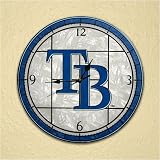 Tampa Bay Rays MLB Art Glass Clock