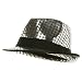 Shiny Metallic Fedora Hat - Silver