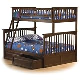 Columbia Bunk Bed (Twin over Full, Antique Walnut) by Atlantic Furniture