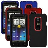 GTMax Hard Rubber Protector Cover Cases ( Black, Red, Blue ) For Sprint HTC ....