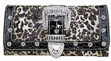 ExoticGlitter LYDC Women Purse L076 Black & Coffee Leopard Print Boxed Clutch Hand Shoulder Bag Artifical leather