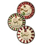 Grasslands Road Snocountry 8-1/4-Inch Cheery and Jolly Snowman Round Dessert Plates, Set of 6