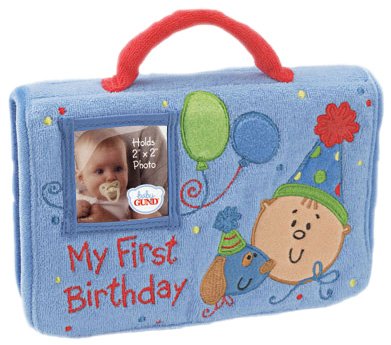 Childrens Toyshop   : Gund My First Birthday Boy Photo Album 5" x 7"