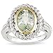 14k Yellow Gold and Sterling Silver Green Amethyst title=