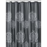 InterDesign Dandelion 72-Inch by Curtain Charcoal