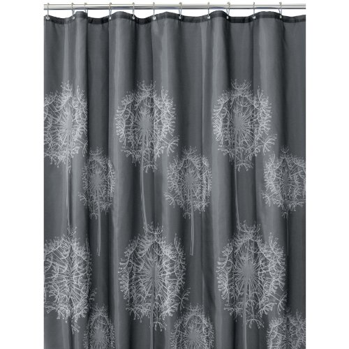 InterDesign Dandelion 72-Inch by 72-Inch Shower Curtain, Charcoal InterDesign Dandelion 72-Inch by 72-Inch Shower Curtain, Charcoal