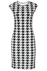 Sexy Short Sleeves Floral Print Houndstooth Print Sheer Vintage Summer Polyester/Spandex Bodycon Dress/Party Dress/Mini Dress 