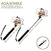 [2015 NEW RELEASE] Selfie Stick Monopod Extendable Pole Wired Button By Trusted Cables - Handheld Self-Portrait Remote Shutter with Adjustable for Apple iPhones & Android Phones No Bluetooth Hassle!