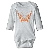NINKI ベビー服 バタフライ ロゴ 長袖 ロンパース 6ヶ月~24ヶ月 100%コットン 出産祝い Size 6 M グレー