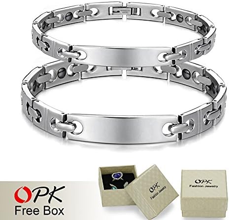 Crystal Thai Jewelry BRACELET Healing Stainless Steel couple bracelets magnetic ball chain link scalar energy jewellry best 8385