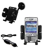 Gomadic for the PalmOne Palm Treo 750v - PalmOne Treo 750v Flexible Auto Windshield Holder with Car Charger - Uses Gomadic TipExchange