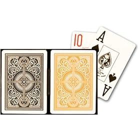 KEM Arrow Black and Gold Poker Size Jumbo Index Playing Cards