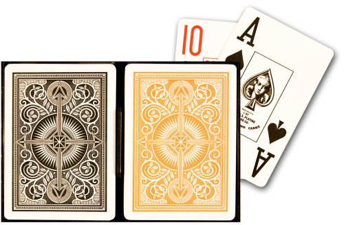 KEM Arrow Black and Gold Poker Size Jumbo Index Playing Cards