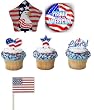 USA Patriotic Party Bundle - Cupcake Picks, Mini Flags and Balloons