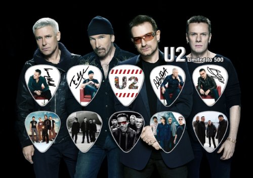 U2 Bono 10 Guitar Picks Set Display