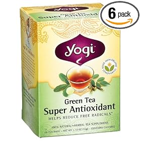 Yogi Tea, Green Tea Super Anti-Oxidant, 16-Count Tea Bags (Pack of 6)  [Amazon Frustration-Free Packaging]
