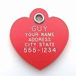 Pet ID Tag - Heart - Custom engraved cat and dog ID tags. Pet safety tag has reflective coating and is available in plastic, stainless steel and brass.