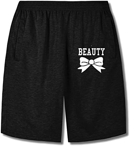 Ptrand Men's Beauty Gym Joggers short pants black