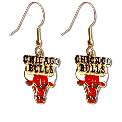 Chicago Bulls Dangle Logo Earring Set Nba Charm Gift