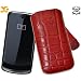 Suncase Ledertasche (Lasche mit R�ckzugfunktion) f�r Motorola Gleam croco-rot