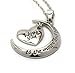 Expression Jewelry I Love You To The Moon and Back Two-Piece Moon & Heart Pendant Necklace | Free 18 Inch Necklace