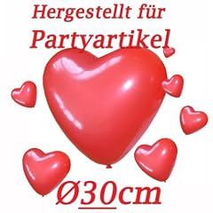 100 gro�e Herzluftballons ROT Umfang 80cm Valentinstag Hochzeit Dekoration LIEBE Herz Luftballons Hochzeitsdeko Ballons Party Verlobung Heiratsantrag Muttertag Geschenke Herzen Deko Herzballons