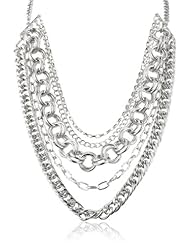 Multi-Chain Multi-Row Necklace, 14"