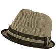 Summer Upturn Fedora Trilby Gangster Hat Gray Medium Large