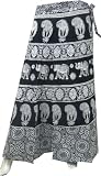 Indian Long Wrap Skirt for Women Block Printed on Cotton 39 inches Long (One Size)