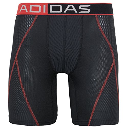 adidas Men's Climacool Mesh Midway Underwear, Black/Bright Red, X-Large