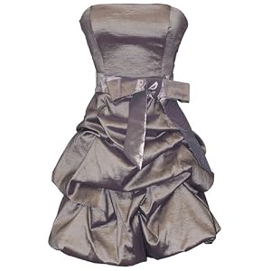 Strapless Taffeta Bubble Dress with Pull-Ups Formal Gown Prom Dress