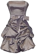 Strapless Taffeta Bubble Dress with Pull-Ups Formal Gown Prom Dress