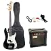 Musical Instruments : Austin Bazaar Electric Bass Pack with 15 Watt Amp - Black