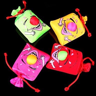 QJYB Push and Laugh Smiling Face Big Nose Bag Stress-Reliever Practical Joke(Random Color,10x10x4cm,1PCS)