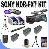 Sony HDR-FX7 3-CMOS Sensor HDV High-Definition Handycam Camcorder with 20x Optical Zoom + 3 Extended Life 970L Batteries + Ac/Dc Charger + 3 Piece Multicoated Filter Kit + 10 Dv Tapes + Shock Proof Deluxe Case + Full Size Tripod + Master Works Producing DVD + Accessory Saver Kit & More!!!