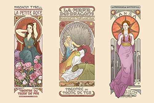 TrophiesS Living room home wall decoration sill fabric poster Game of Thrones comic Art character Nouveau Sansa Stark Margaery Tyrell