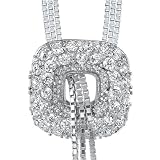 Ultimate Glamour: Designer Inspired Sterling Silver Tassel Style Triple Chain CZ Diamond Necklace