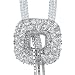 Ultimate Glamour: Designer Inspired Sterling Silver Tassel Style Triple Chain CZ Diamond Necklace
