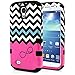 Galaxy S4 Case, MagicMobile Hybrid Impact Shockproof Protective Case for Samsung Galaxy S4 Cover Hard Armor Shell and Soft Layer [Chevron Pattern with Infinity Pink Love Design and Black Silicone]