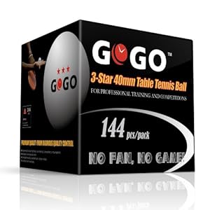 GOGO™ 3-Star 40mm Table Tennis Balls (144-pack), Ping Pong Balls - White