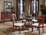 5pc Marseille Collection Round Dining Table & 4 Chairs Set