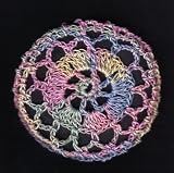 Pastels Multi Cartwheel Crocheted Hair Bun Cover- LARGE
