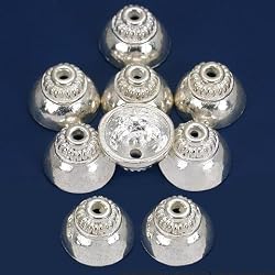 Bali Bead End Caps Silver Plated Beads 12.5mm Approx 8