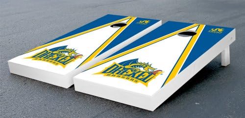 NCAA Triangle Wooden Cornhole Game Set NCAA Team: Drexel University Dragons
