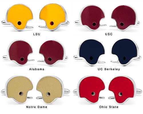 Game-Used College Football Helmet Cufflinks