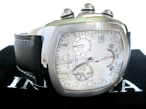 Invicta Men's Grand Lupah Silver Face w/Black Band 2232, Invicta Watches, Mens Watches,Mens Invicta Watches