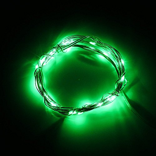 BINZET Soft Wire LED Light String 3m 30 LED Bulbs Starry Starry Light Indoor String Light Outdoor String Lights 3 AA Batteries Operated LED Fairy Light - Green