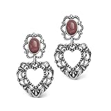 Rhodonite Open Heart Earrings