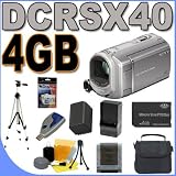 Sony DCR-SX40 Palm-Sized Camcorder with 60X Optical Zoom (Silver) BigVALUEInc Accessory Saver 4GB FH100 Battery/Rapid Charger Bundle