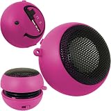 KC-Electronics High Quality 3.5 mm Basebuddy Hot Pink Rechargeable Mp3 and Phone Capsule Speakers For Apple iPhone 3, 3GS, 4, 4S, iPad, iPad 2, iPod Shuffle, Nano, Classic, Touch 3, Touch 4